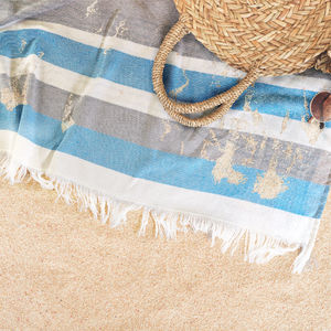 Fouta Elmar | Fouta publicitaire Bleu Blanc 1