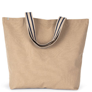 Grand sac recyclé coton | Sac personnalisé Hemp Horizon Blue Stripe 1