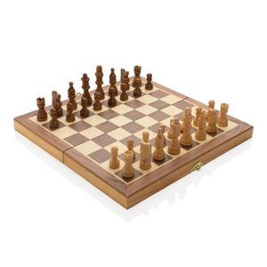 Jeu d'échecs pliable en bois | Jeu publicitaire Brown 5