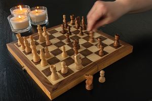 Jeu d'échecs pliable en bois | Jeu publicitaire Brown 8