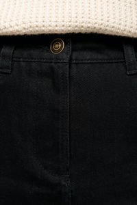 Jupe droite coton | Jupe publicitaire Black 1