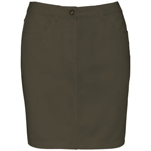 Jupe droite coton | Jupe publicitaire Organic khaki 2