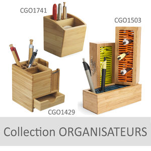 Organiseur bambou | Organiseur de bureau publicitaire Bambou 3