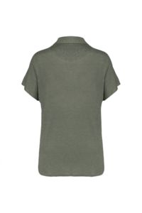 Polo lin F | Polo publicitaire Organic khaki 1