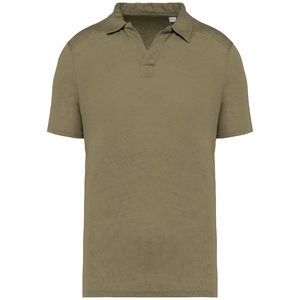 Polo lin H | Polo publicitaire Light olive green 2