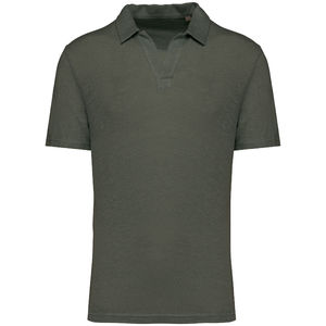 Polo lin H | Polo publicitaire Organic khaki 4