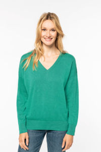 Pull V Lyocell F | Pull publicitaire Gemstone Green 1