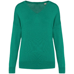 Pull V Lyocell F | Pull publicitaire Gemstone Green 3