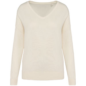 Pull V Lyocell F | Pull publicitaire Ivory 3