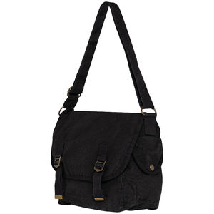 Sac besace coton bio | Sac besace publicitaire Washed Black 1