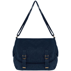 Sac besace coton bio | Sac besace publicitaire Washed navy blue