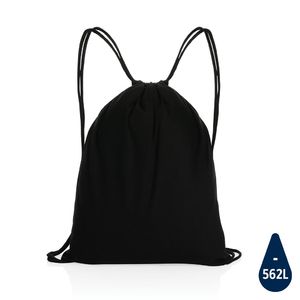 Sac corde coton recyclé | Sac à cordelettes personnalisé Black