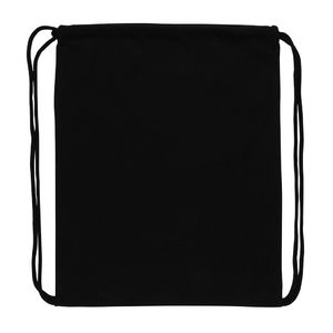 Sac corde coton recyclé | Sac à cordelettes personnalisé Black 1