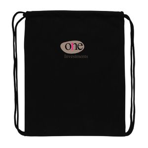 Sac corde coton recyclé | Sac à cordelettes personnalisé Black 3