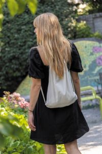 Sac corde coton recyclé | Sac à cordelettes personnalisé White 4