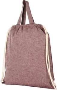 Sac cordon recyclé | Sac à dos à cordon publicitaire Rouge foncé Heather Maroon Marron chiné 2