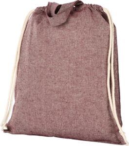 Sac cordon recyclé | Sac à dos à cordon publicitaire Rouge foncé Heather Maroon Marron chiné 3