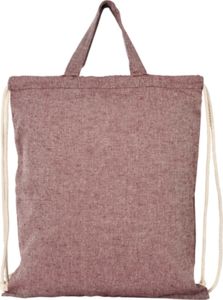 Sac cordon recyclé | Sac à dos à cordon publicitaire Rouge foncé Heather Maroon Marron chiné 4