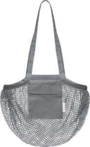 Sac coton maille bio | Sac shopping publicitaire Gris 3