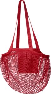 Sac coton maille bio | Sac shopping publicitaire Rouge