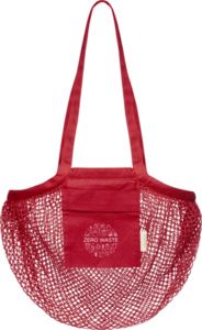 Sac coton maille bio | Sac shopping publicitaire Rouge 1