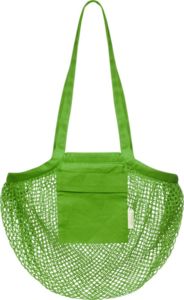 Sac coton maille bio | Sac shopping publicitaire Vert 3