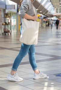 Sac shopping coton recyclé | Sac de shopping publicitaire Ecru 4