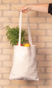 Sac shopping coton recyclé | Sac de shopping publicitaire Ecru 5