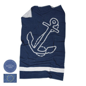 Serviette de plage Ancre | Serviette de plage personnalisable Bleu marine