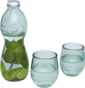 Set en verre recyclé Brisa | Set de 3 pièces publicitaire TR CLEAR