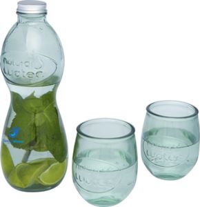 Set en verre recyclé Brisa | Set de 3 pièces publicitaire TR CLEAR 7