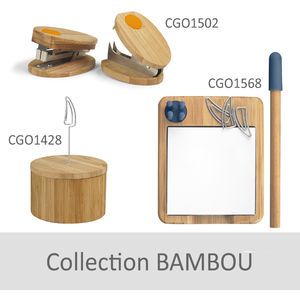 Set de bureau bambou | Set de bureau publicitaire Bleu