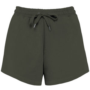 Short coton bio Terry F | Short publicitaire Washed Organic Khaki 2