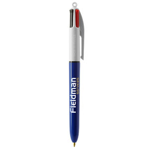 Stylo BIC® 4 Couleurs Publicitaire | Stylo Personnalisé | KelCom Blanc Bleu marine 3