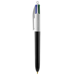 Stylo BIC® 4 Couleurs Publicitaire | Stylo Personnalisé | KelCom Blanc Noir