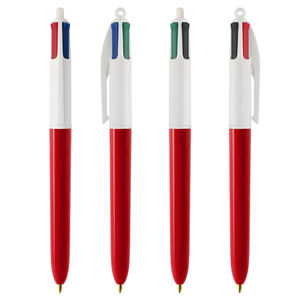 Stylo BIC® 4 Couleurs Publicitaire | Stylo Personnalisé | KelCom Blanc Rouge 1