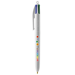 Stylo BIC® 4 Couleurs Publicitaire | Stylo Personnalisé | KelCom Blanc 5