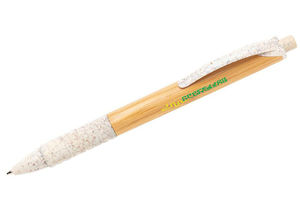 Stylo bambou fibre de paille | Stylo bille personnalisé White 3