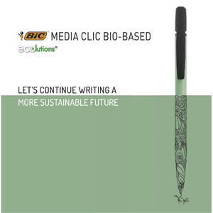 Stylo bille MEDIA CLIC en plastique biosourcé (biobased) | Stylo bille publicitaire Blanc 3