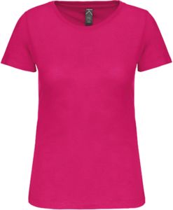 T-shirt col rond bio F | T-shirt publicitaire Fuchsia