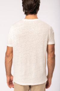 T-shirt lin col rond H | T-shirt publicitaire Ivory 4