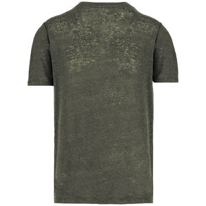 T-shirt lin col rond H | T-shirt publicitaire Organic khaki 3