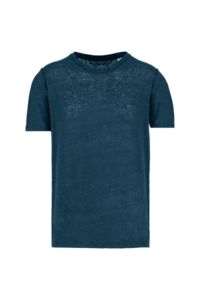 T-shirt lin col rond H | T-shirt publicitaire Peacock blue