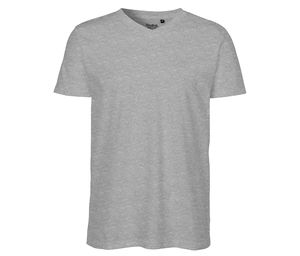 T-shirt col v coton bio H | T-shirt publicitaire Sport Grey