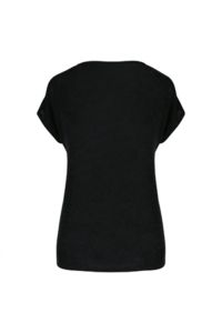 T-shirt lin col V F | T-shirt publicitaire Black 1