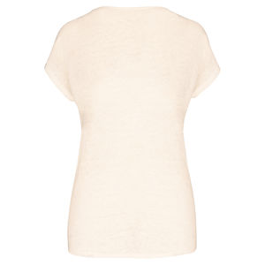 T-shirt lin col V F | T-shirt publicitaire Ivory 4