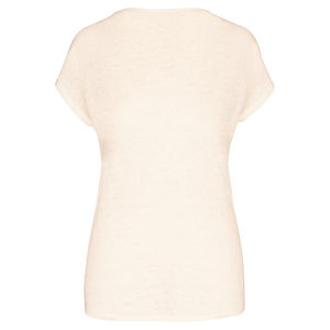 T-shirt lin col V F | T-shirt publicitaire Ivory 7