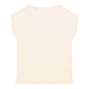 T-shirt lin col V F | T-shirt publicitaire Ivory 8