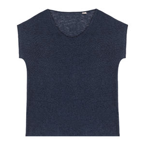 T-shirt lin col V F | T-shirt publicitaire Navy Blue 10