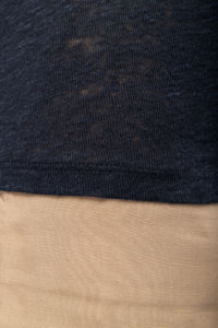 T-shirt lin col V F | T-shirt publicitaire Navy Blue 6